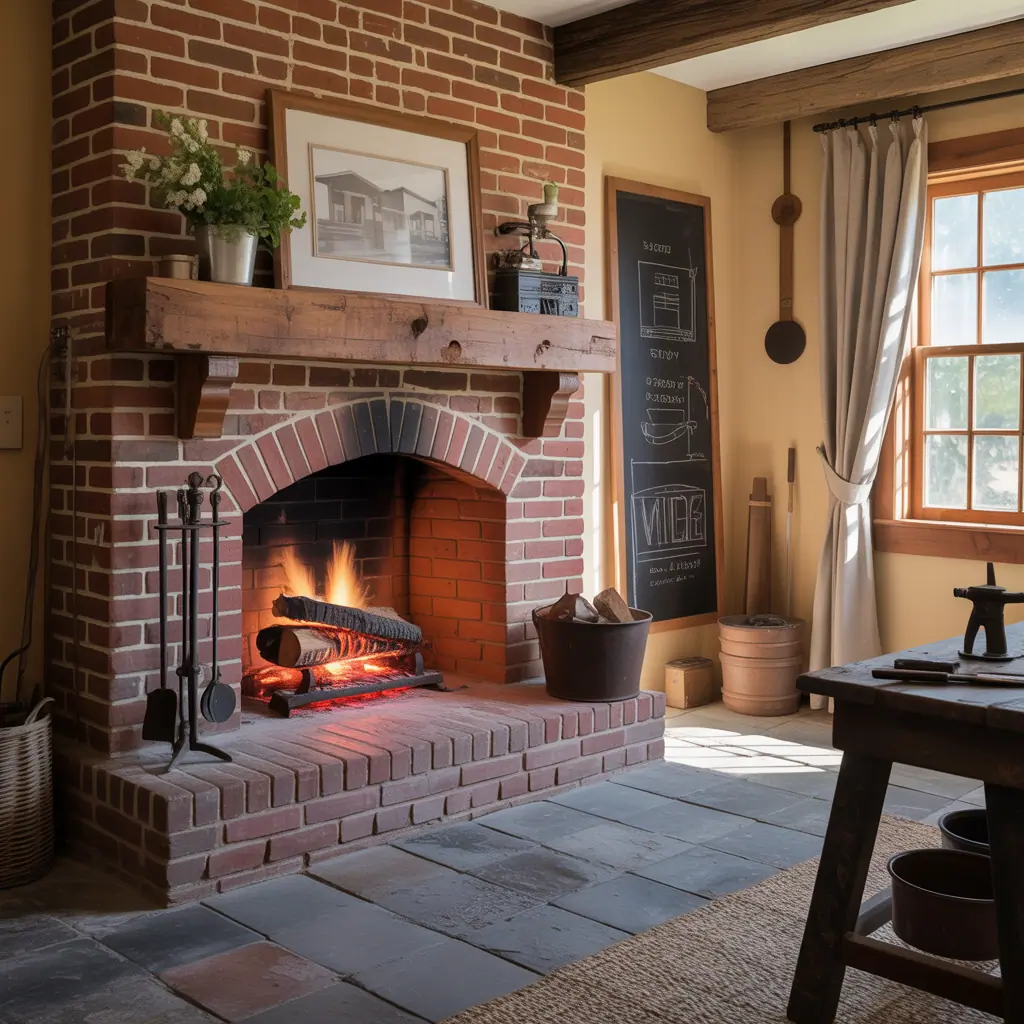 brick fireplace rustic inspirations