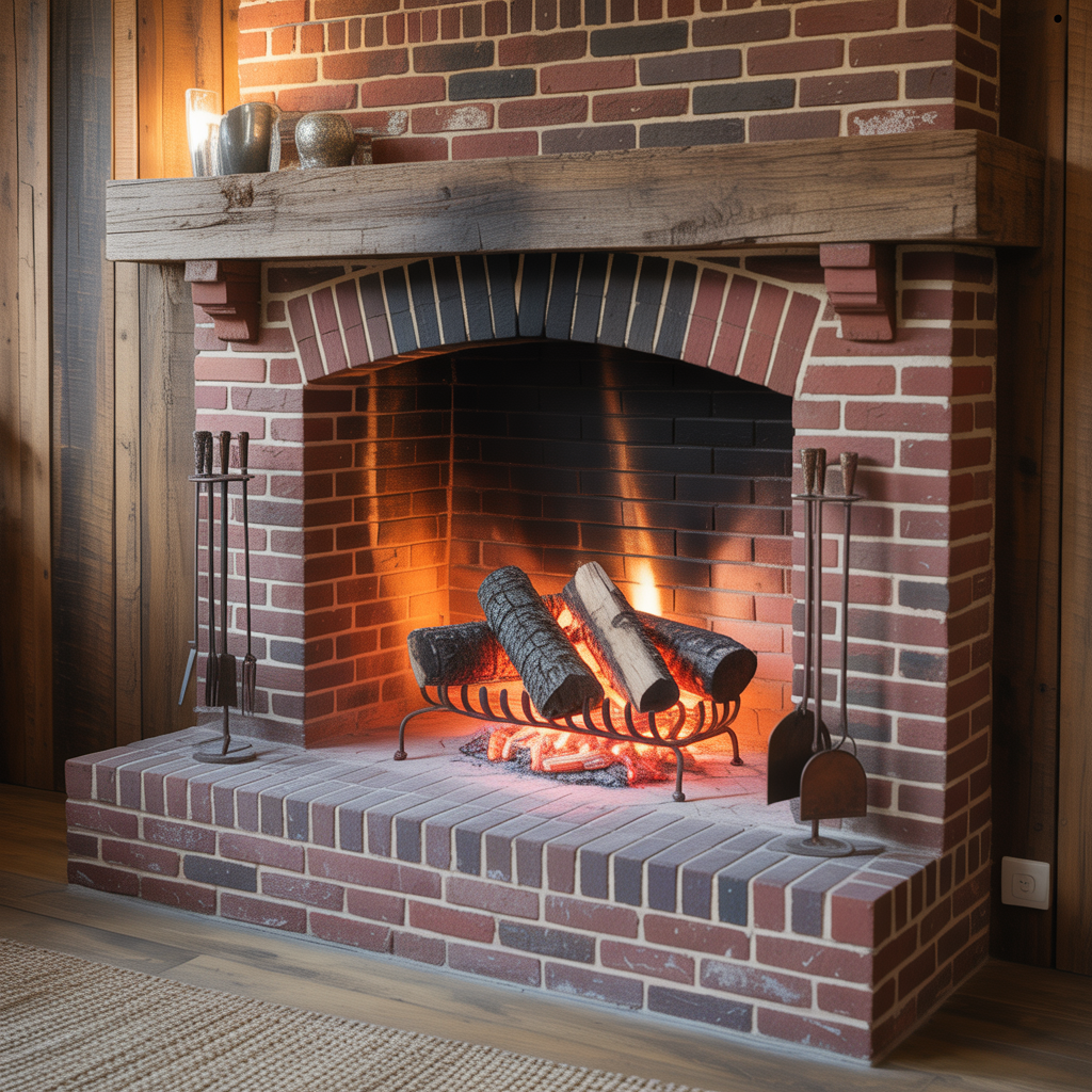 brick fireplace rustic inspirations