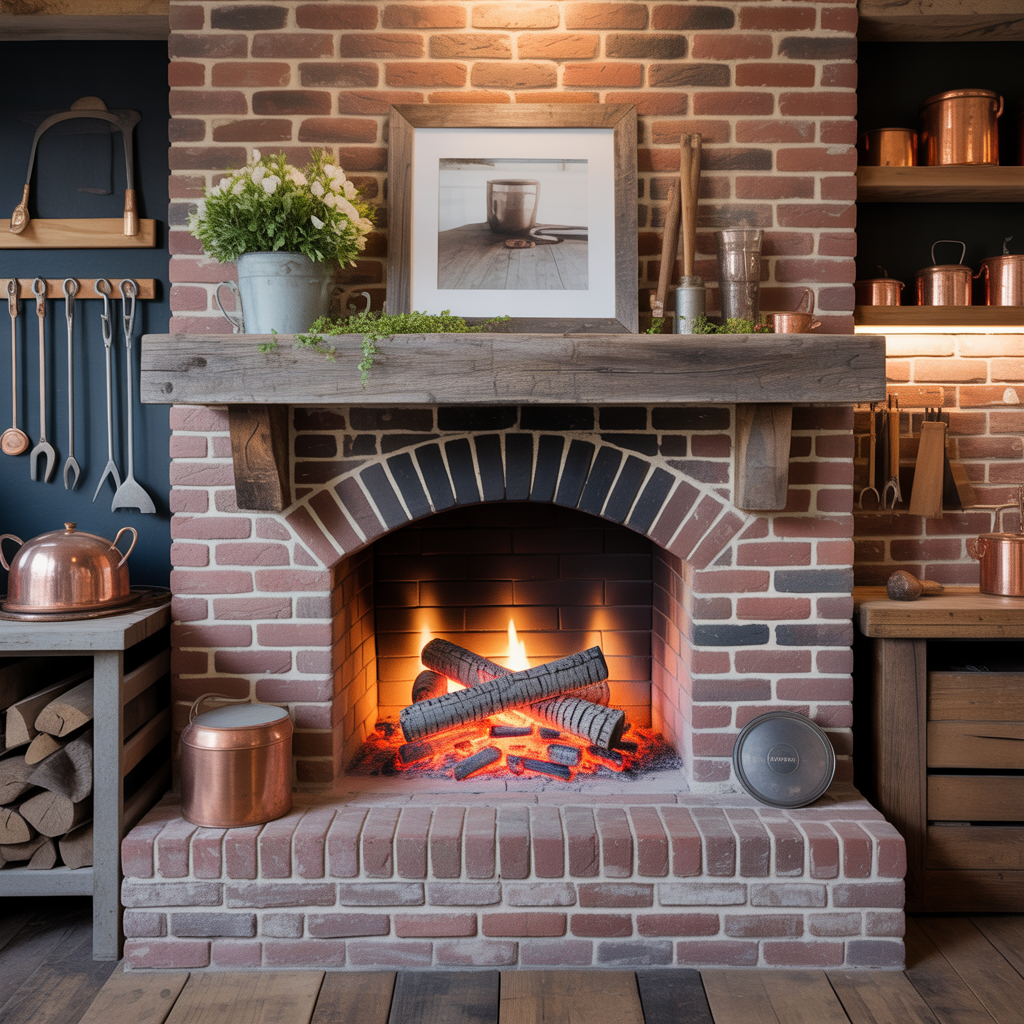 brick fireplace rustic inspirations