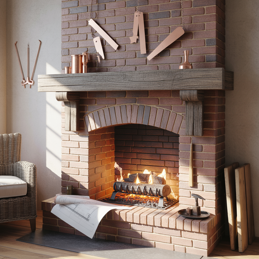 brick fireplace rustic inspirations