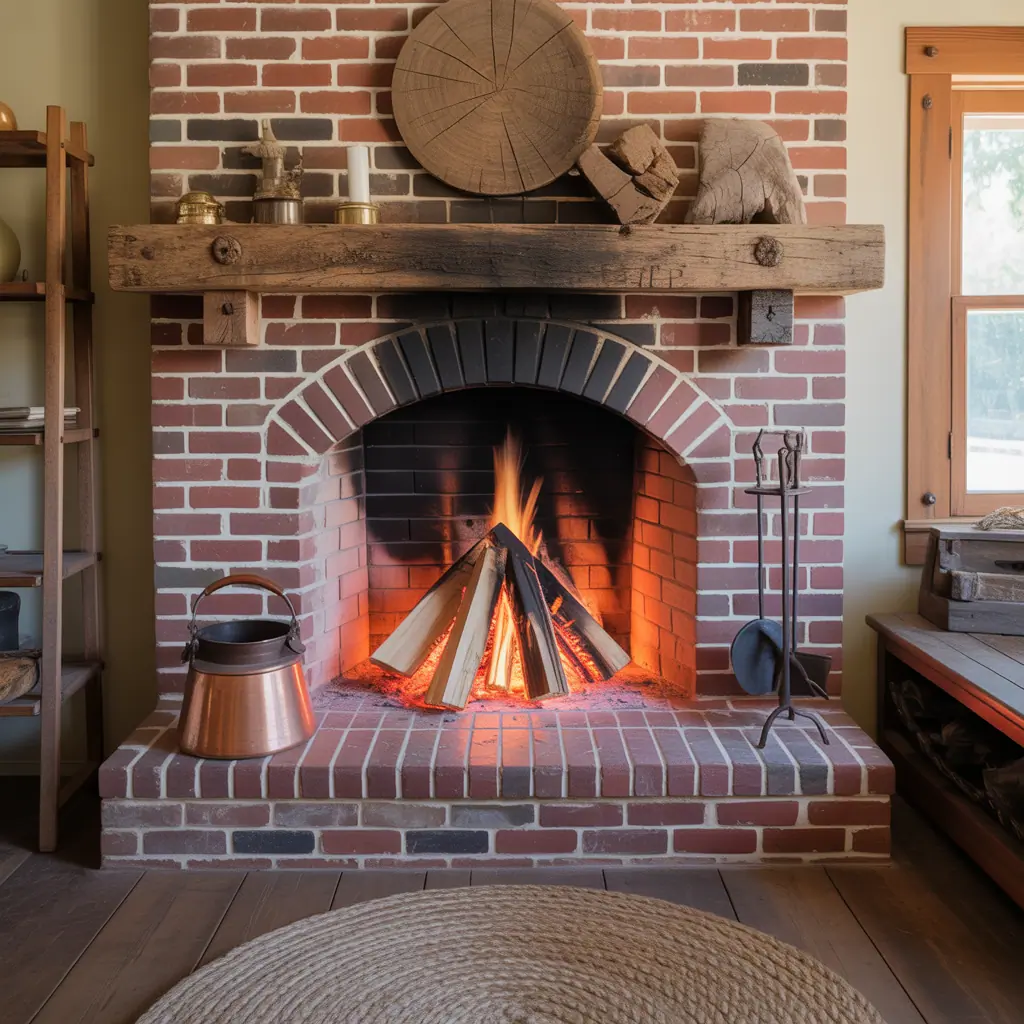 brick fireplace rustic inspirations