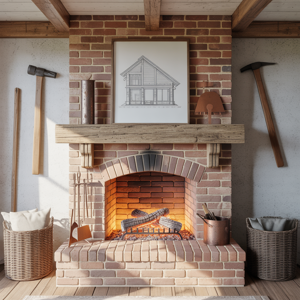 brick fireplace rustic inspirations