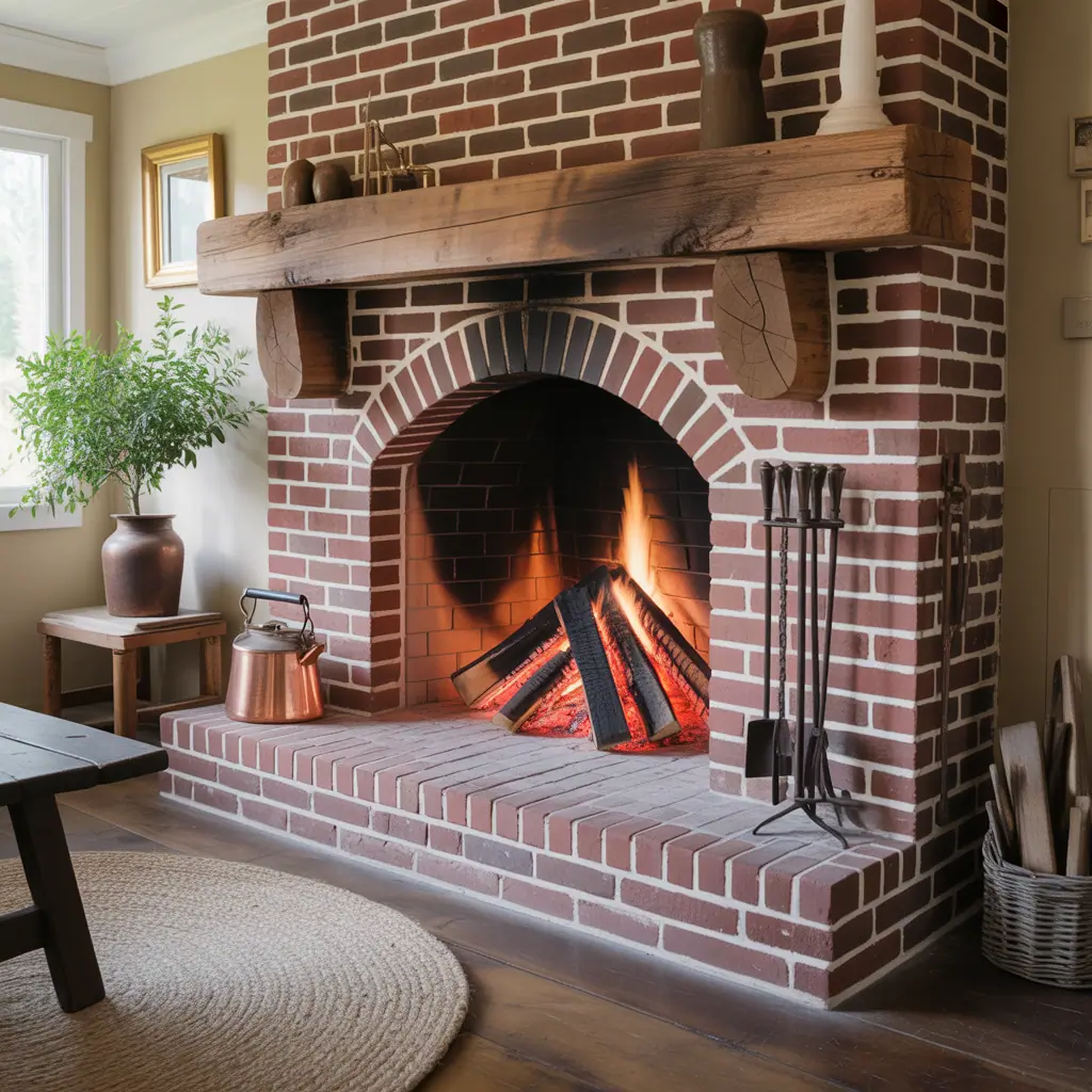 brick fireplace rustic inspirations