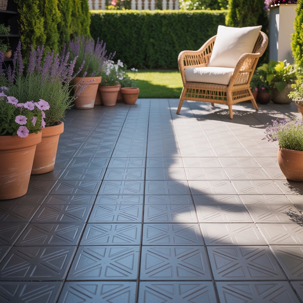 budget friendly backyard concrete patio