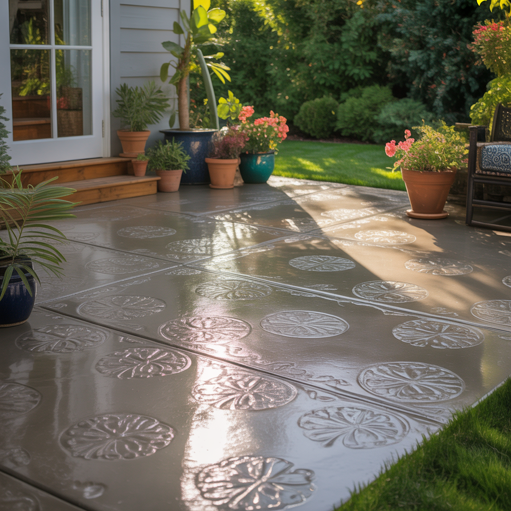 budget friendly backyard concrete patio