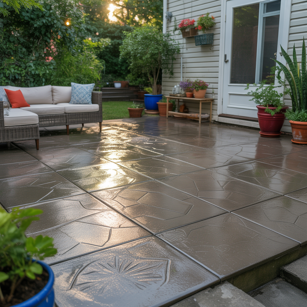 budget friendly backyard concrete patio