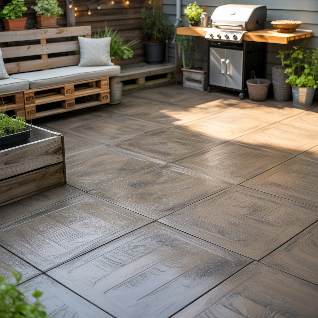 budget friendly backyard concrete patio