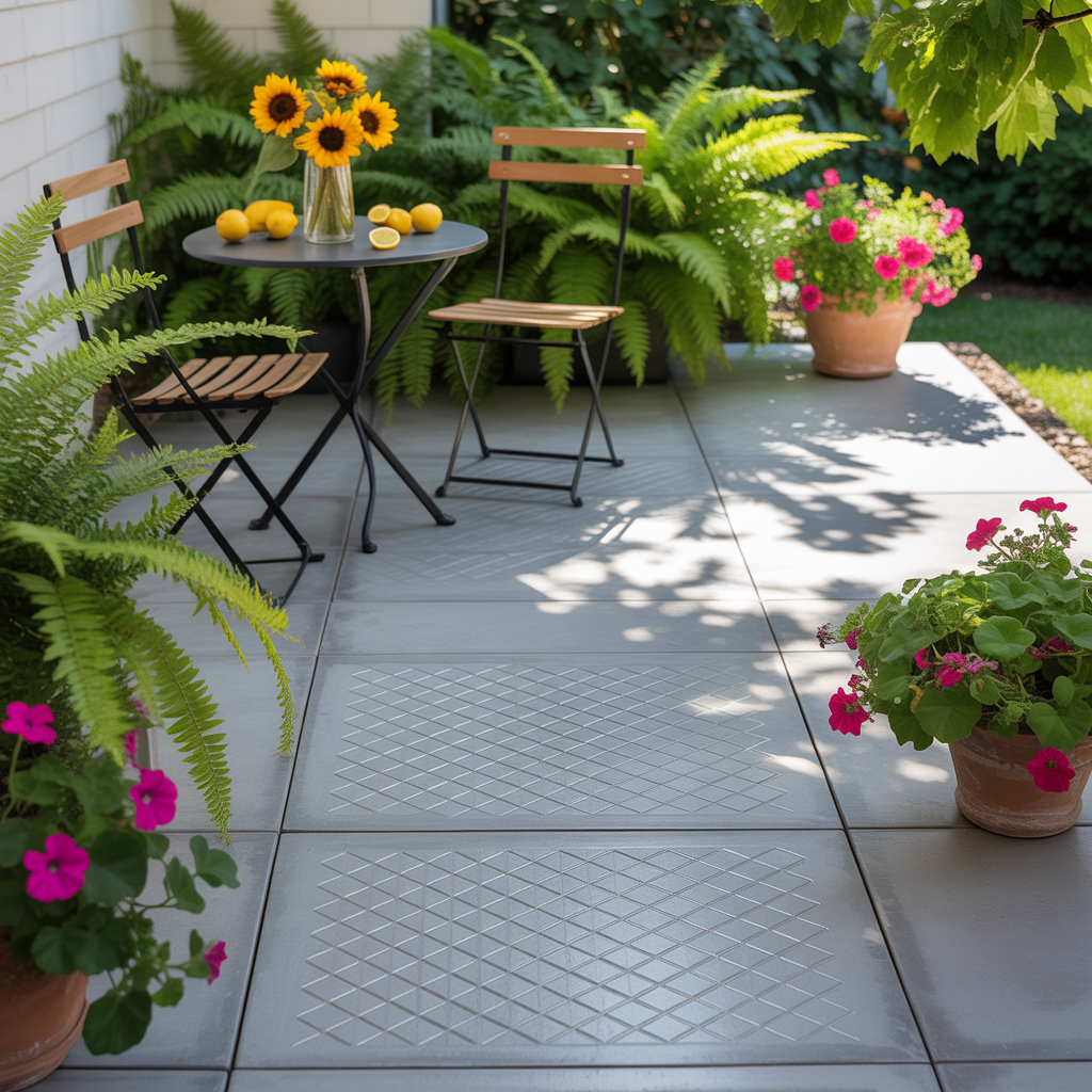 budget friendly backyard concrete patio