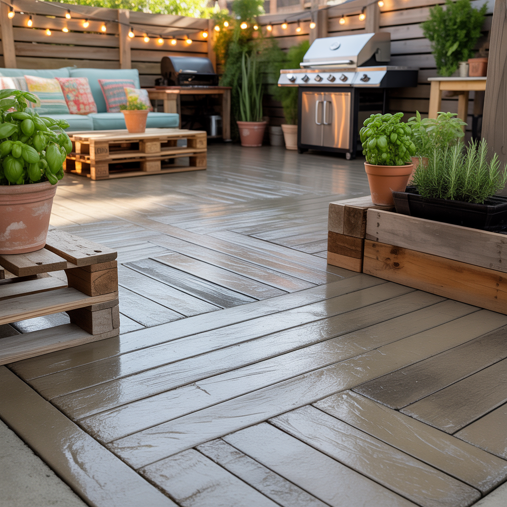 budget friendly backyard concrete patio