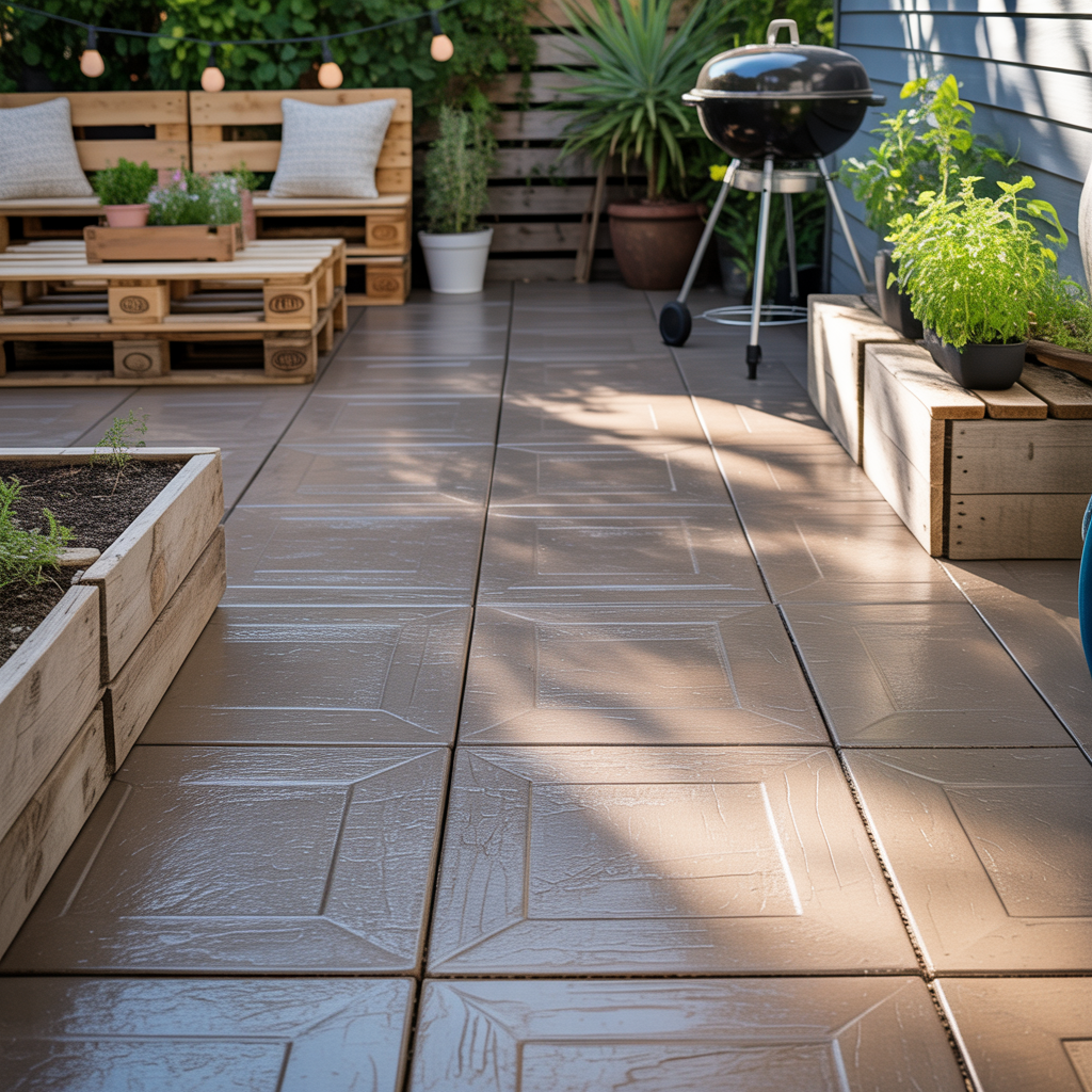 budget friendly backyard concrete patio