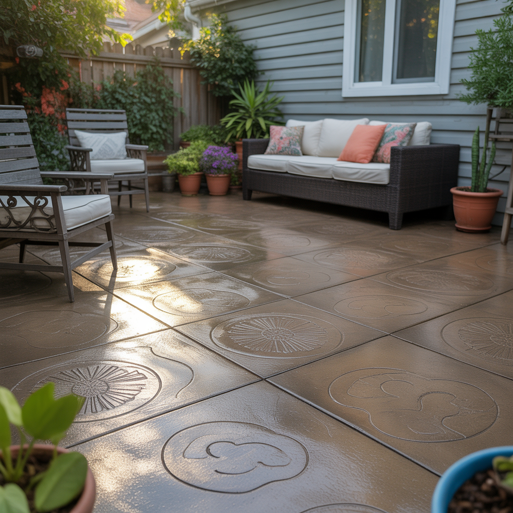 budget friendly backyard concrete patio