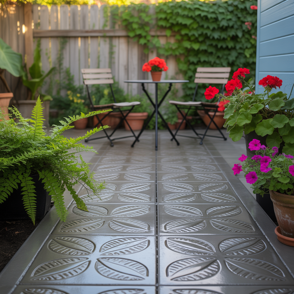 budget friendly backyard concrete patio