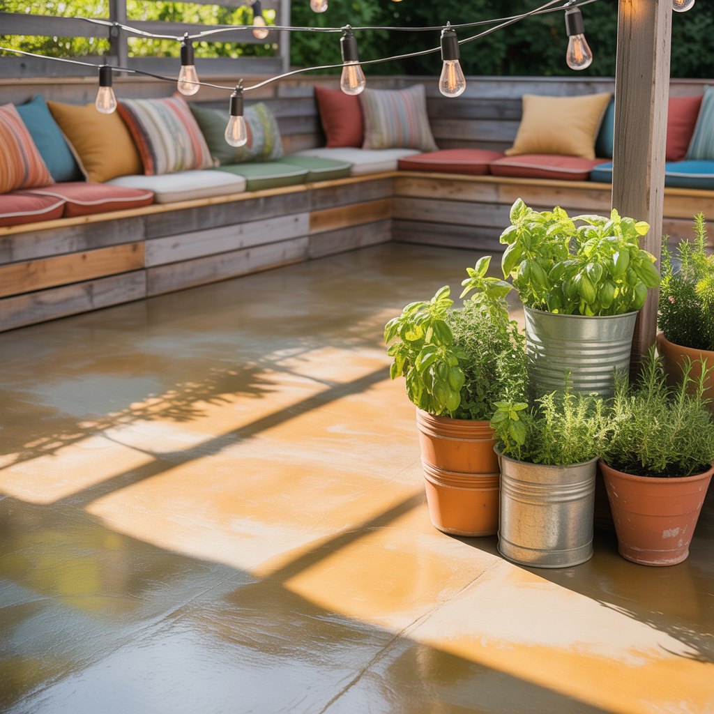 budget friendly backyard concrete patio