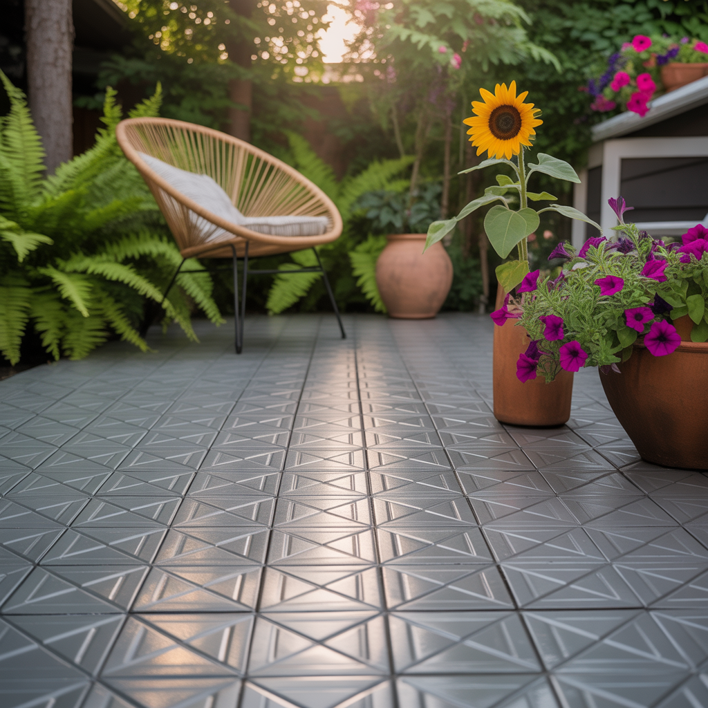 budget friendly backyard concrete patio