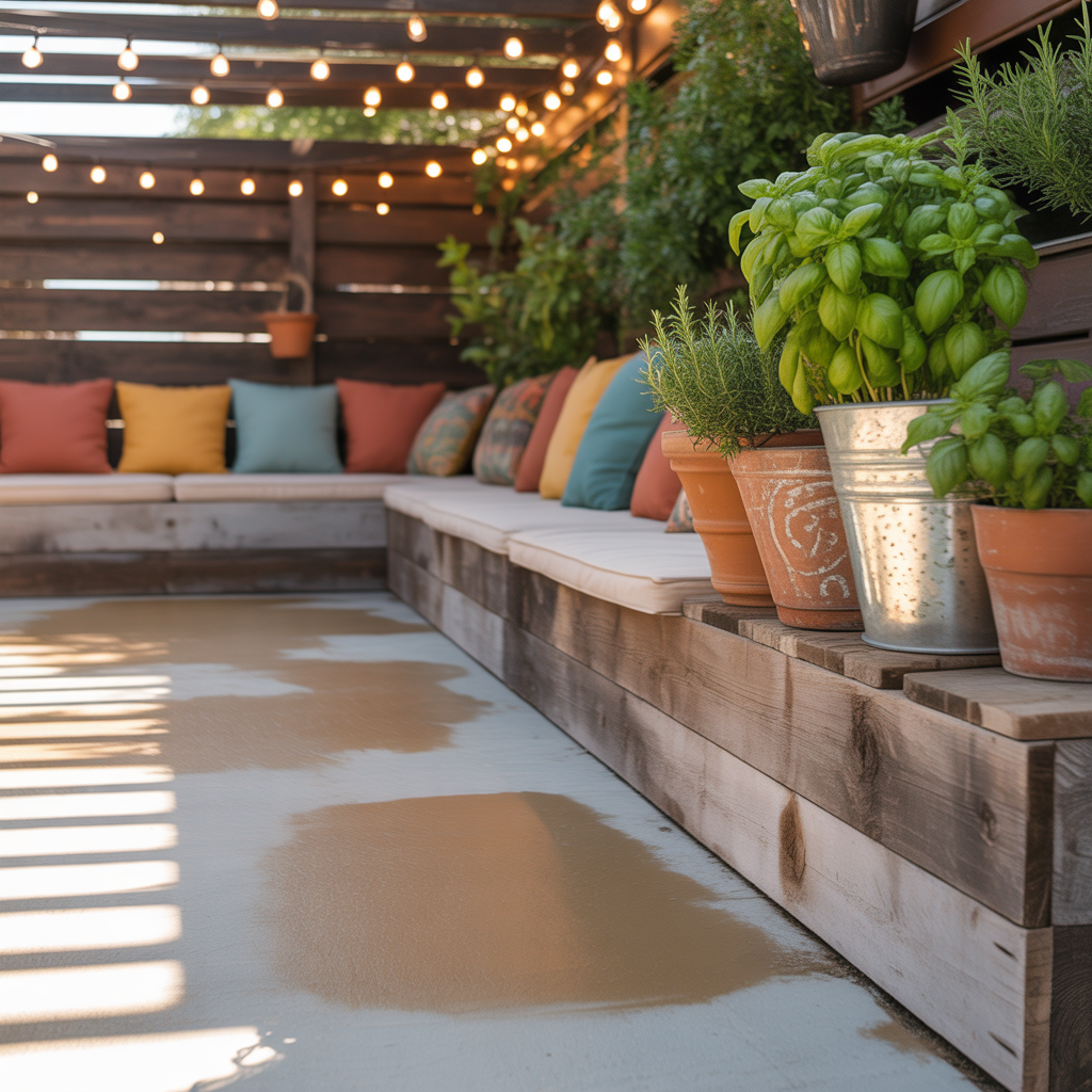 budget friendly backyard concrete patio