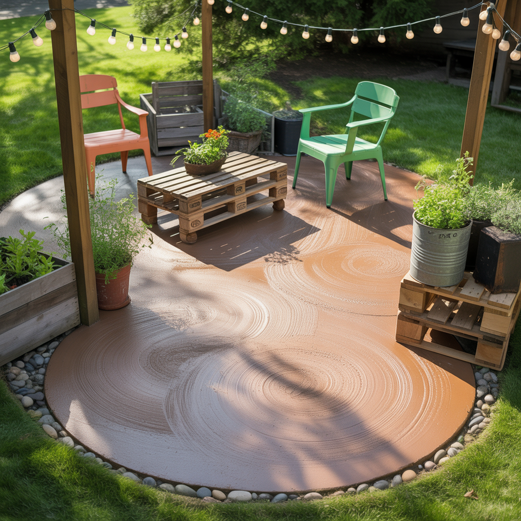 budget friendly backyard concrete patio