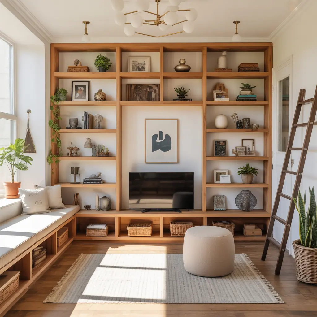 built in shelves living ideas