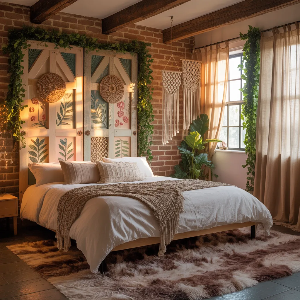 burnt orange boho bedroom