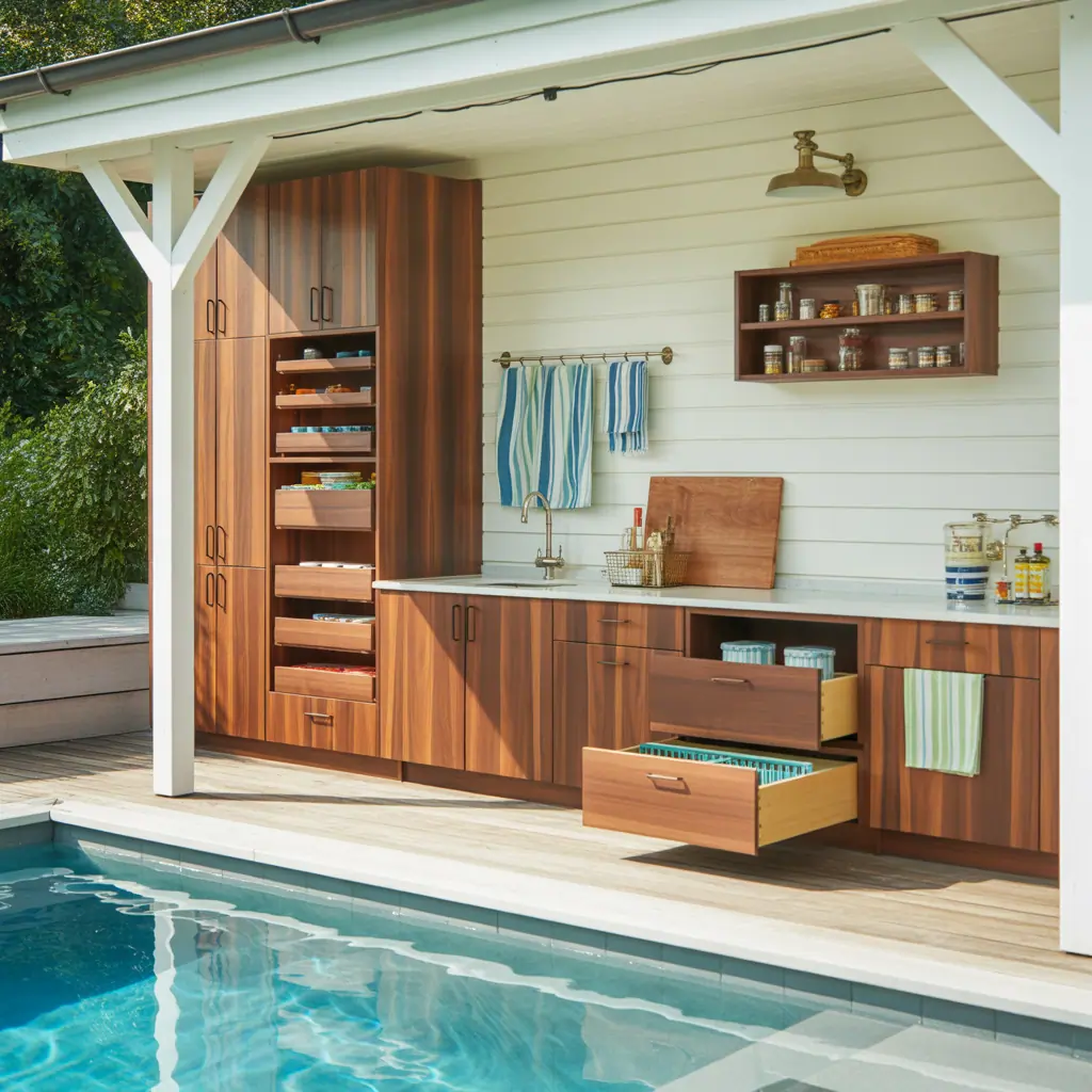 cabinet ideas pool towel