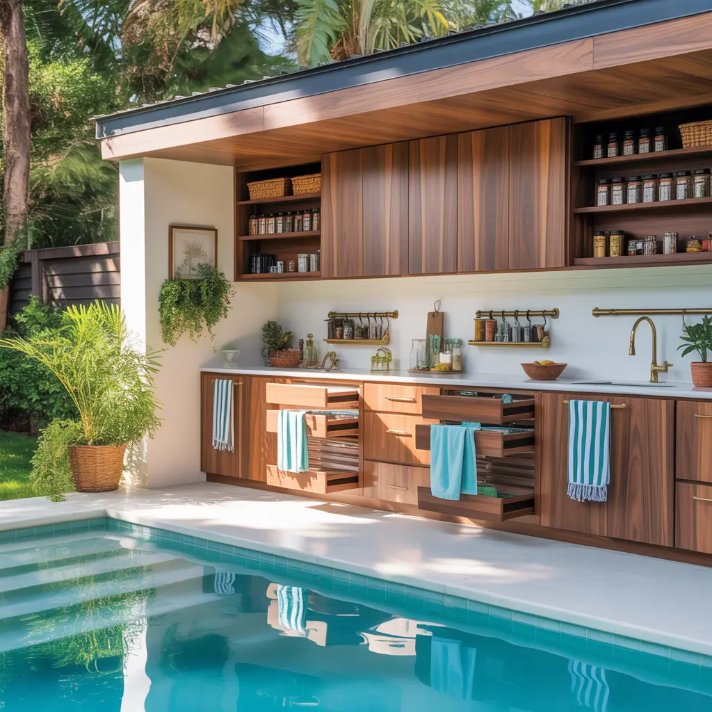 cabinet ideas pool towel