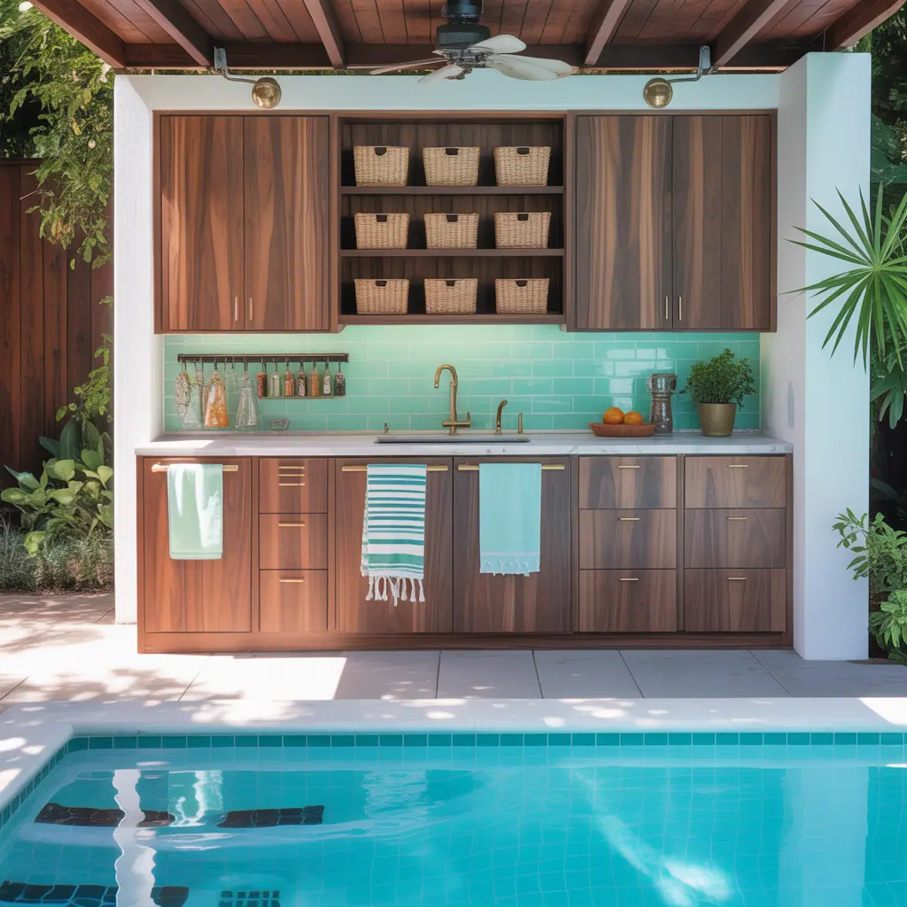 cabinet ideas pool towel