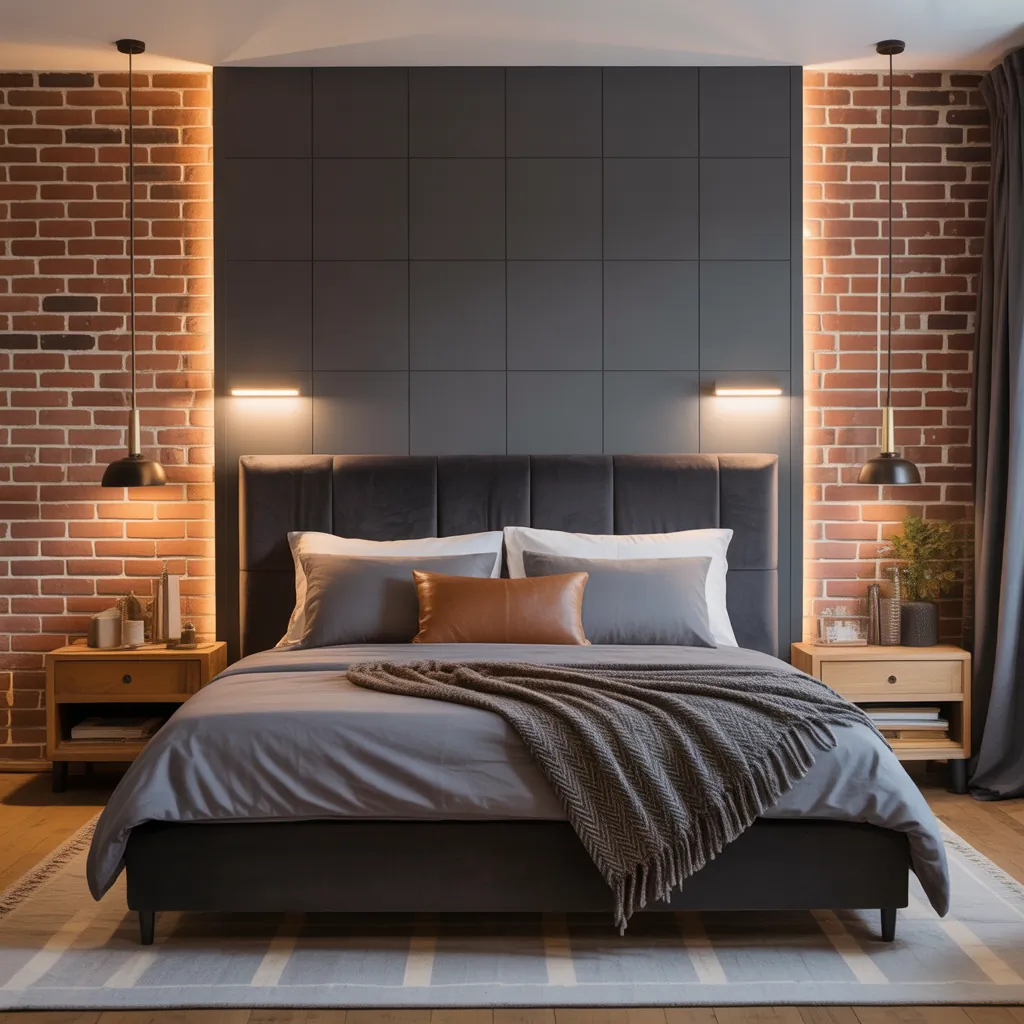 charcoal headboard dark grey bedroom ideas