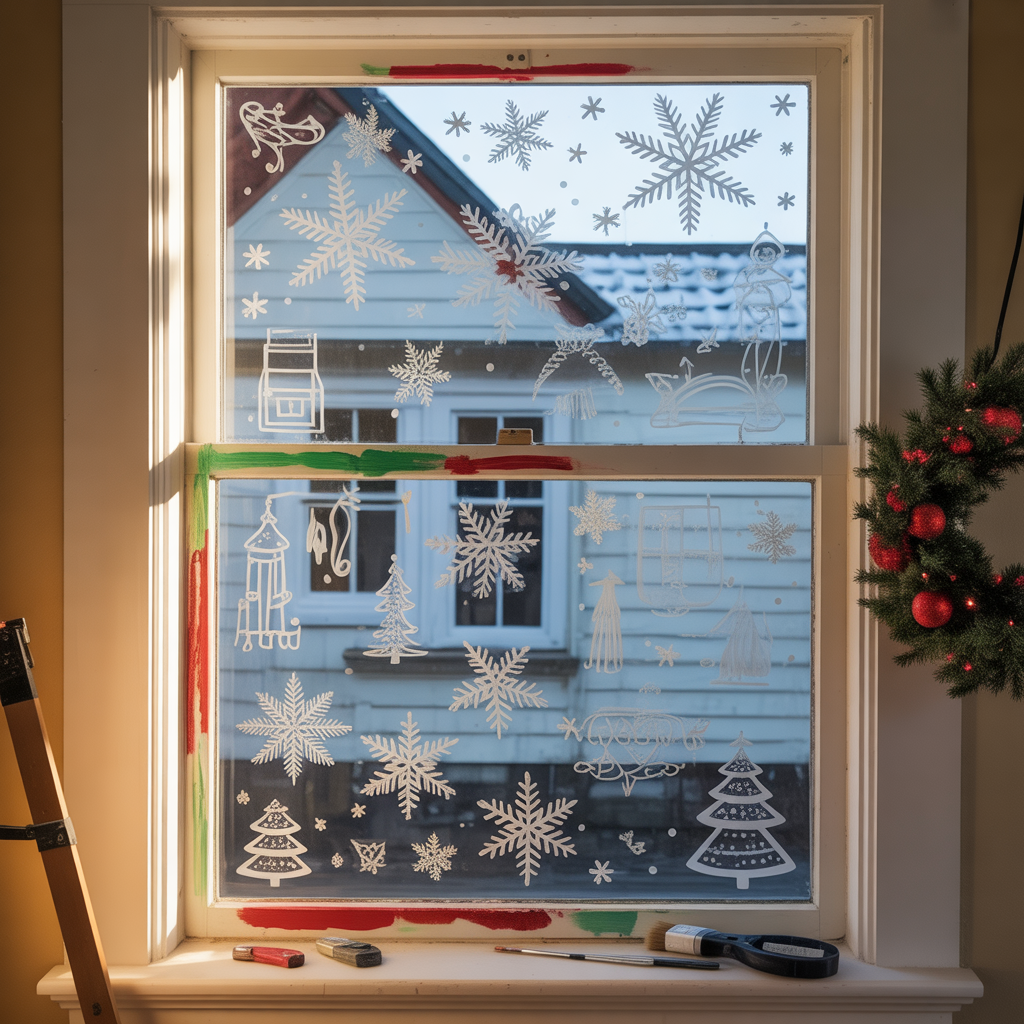 christmas window painting inspiration