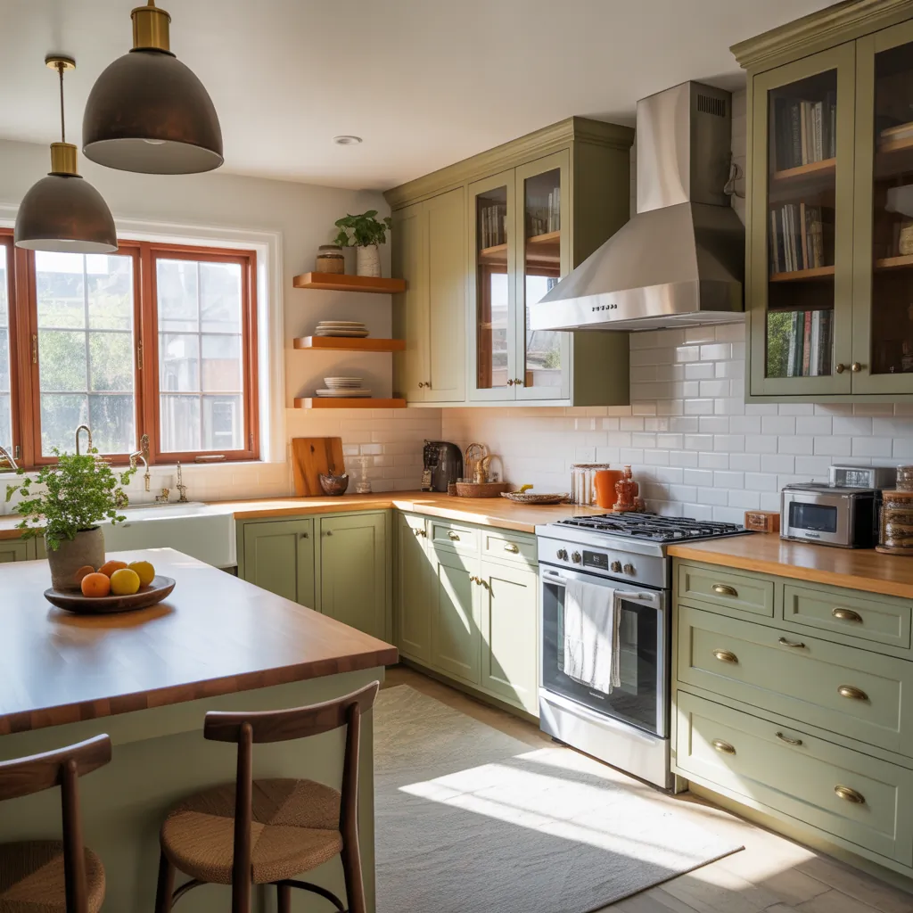 clary sage kitchen cabinets