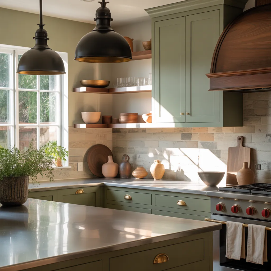 clary sage kitchen cabinets