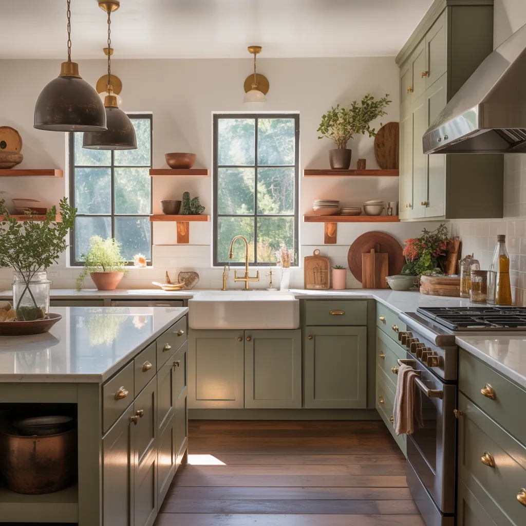 clary sage kitchen cabinets