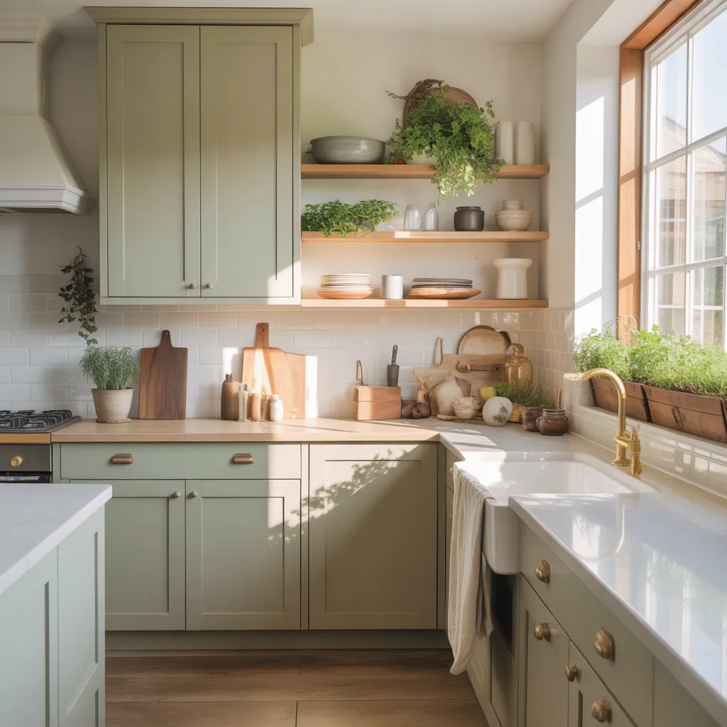 clary sage kitchen cabinets