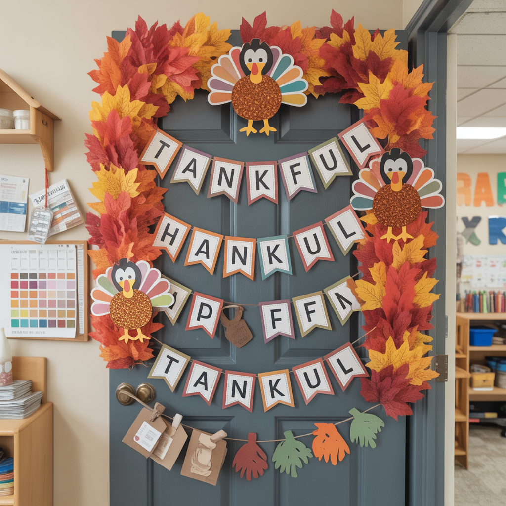 classroom thanksgiving door decor