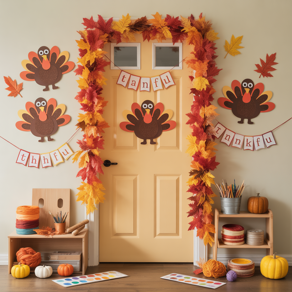 classroom thanksgiving door decor