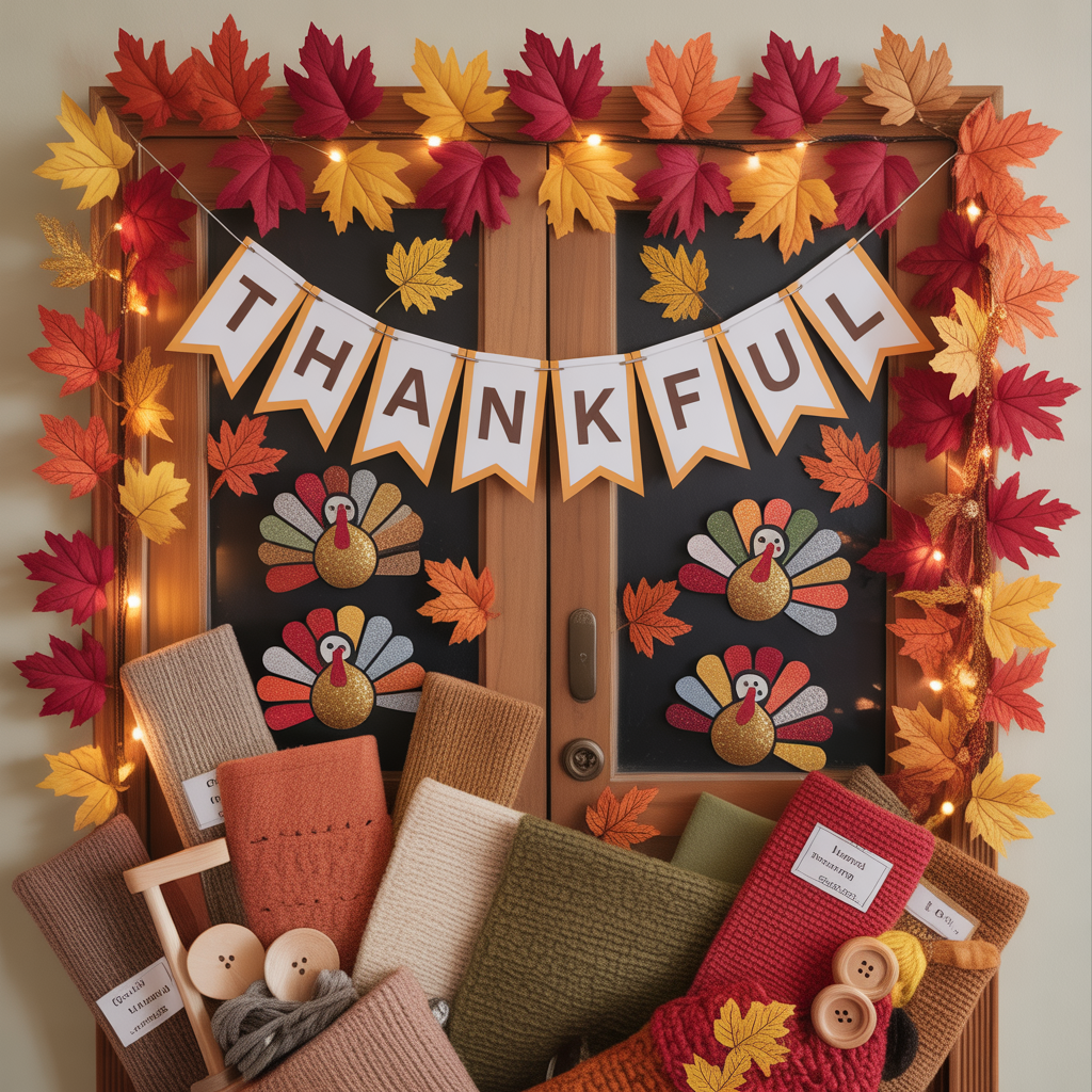 classroom thanksgiving door decor