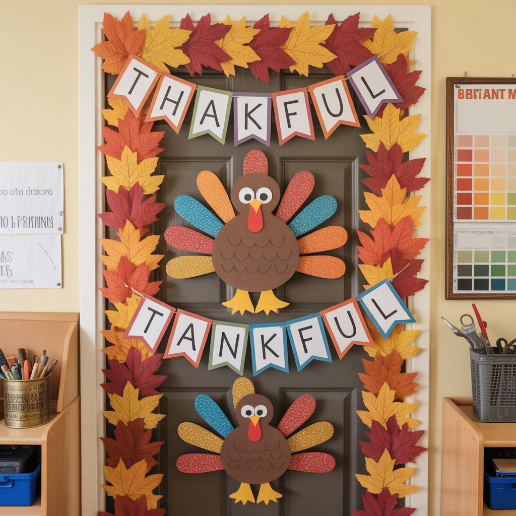 classroom thanksgiving door decor