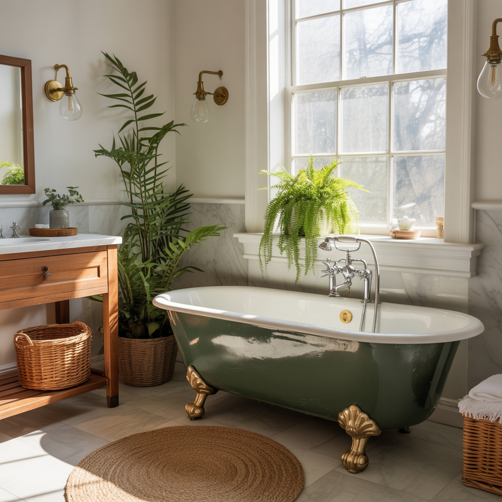 clawfoot tub bathroom styling