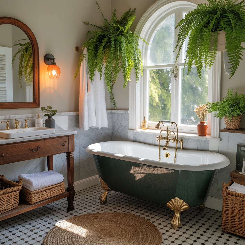 clawfoot tub bathroom styling