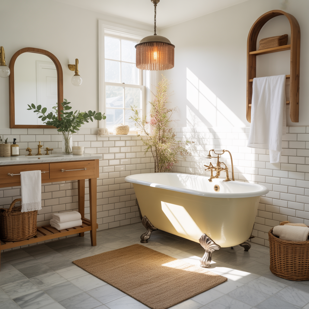 clawfoot tub bathroom styling
