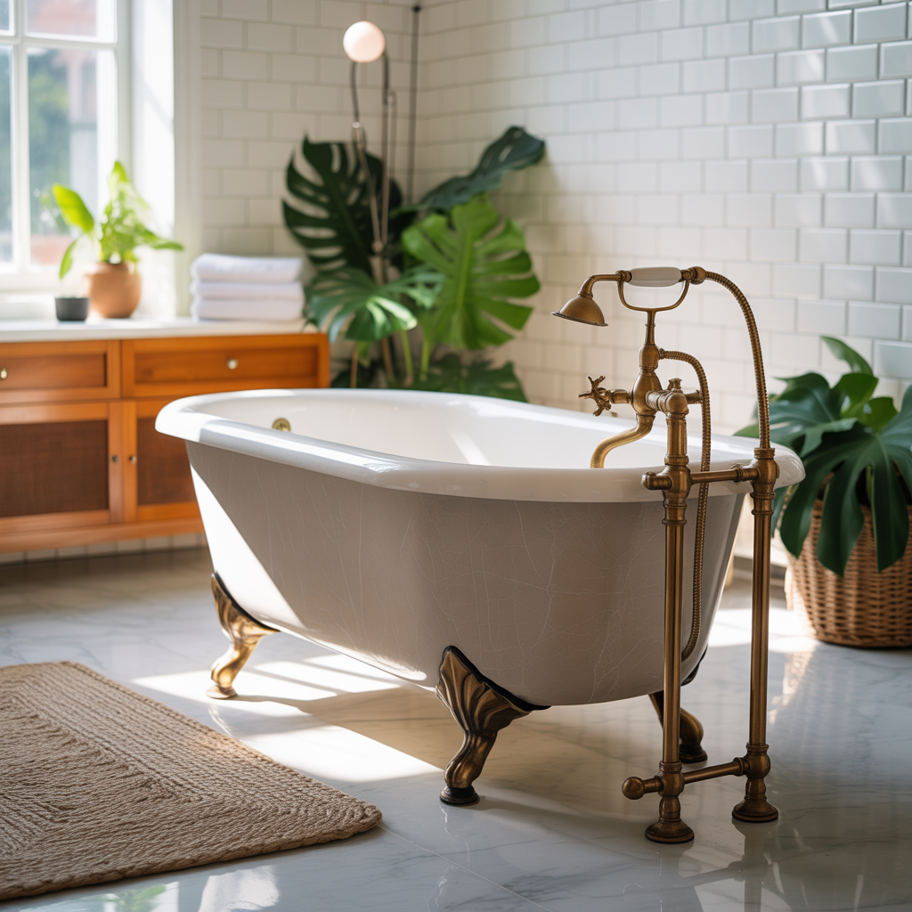 clawfoot tub bathroom styling