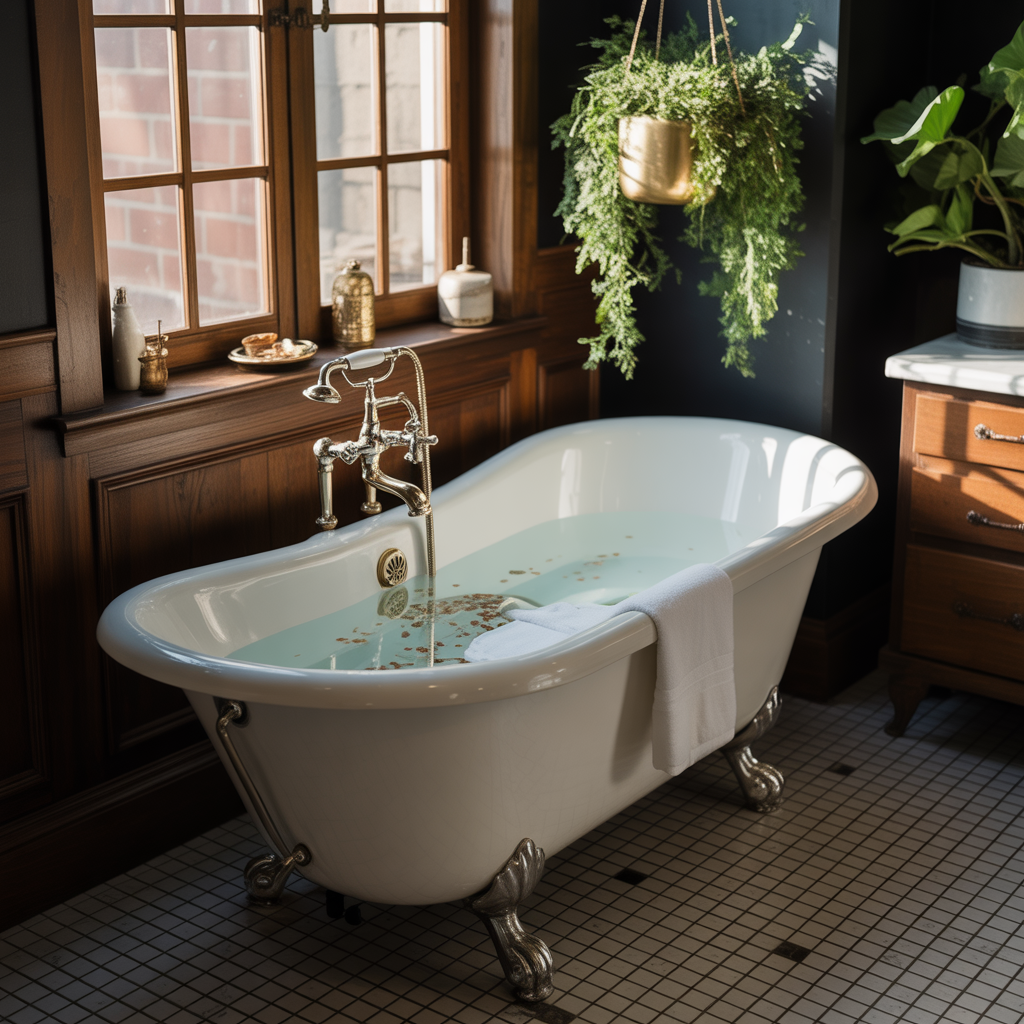 clawfoot tub bathroom styling