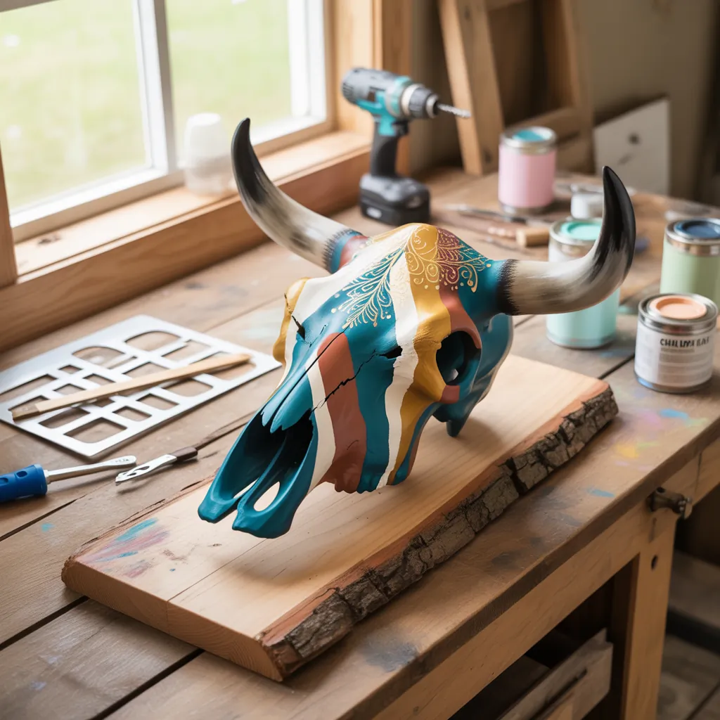 cow skull painting ideas easy to do