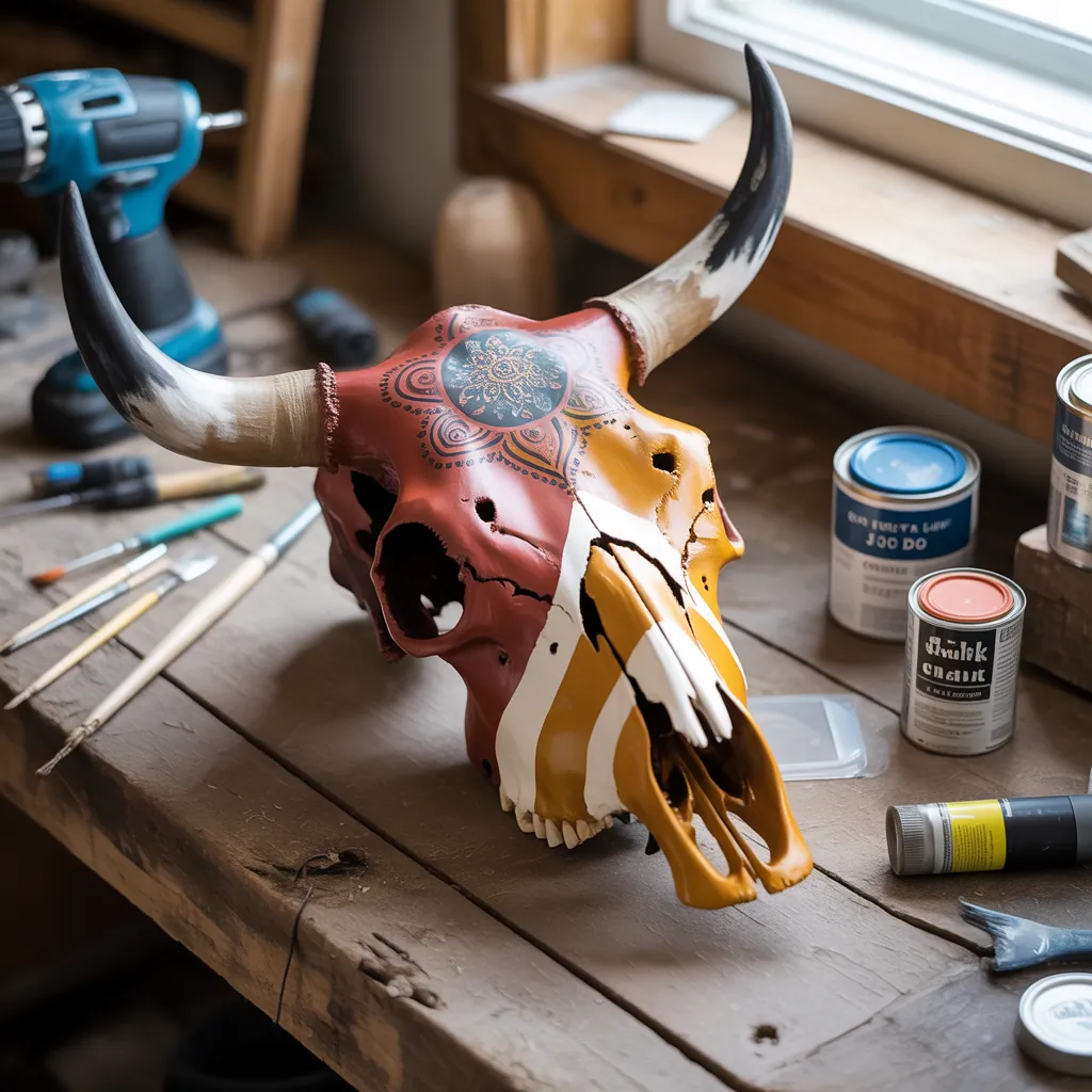 cow skull painting ideas easy to do