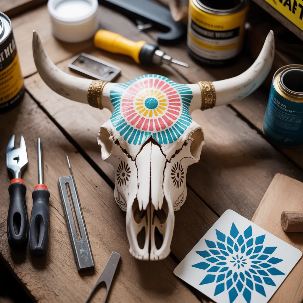 cow skull painting ideas easy to do
