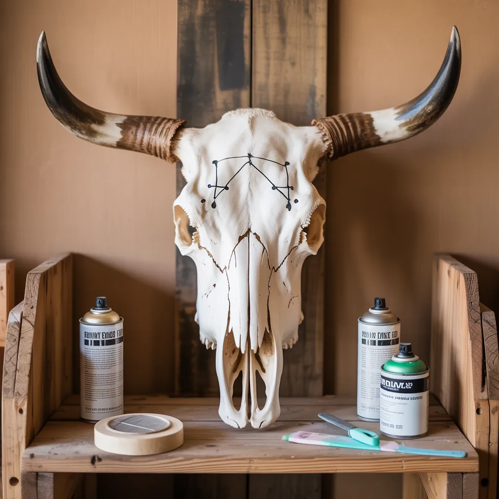 cow skull painting ideas easy to do