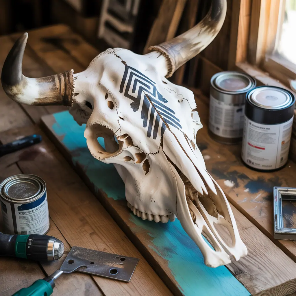 cow skull painting ideas easy to do
