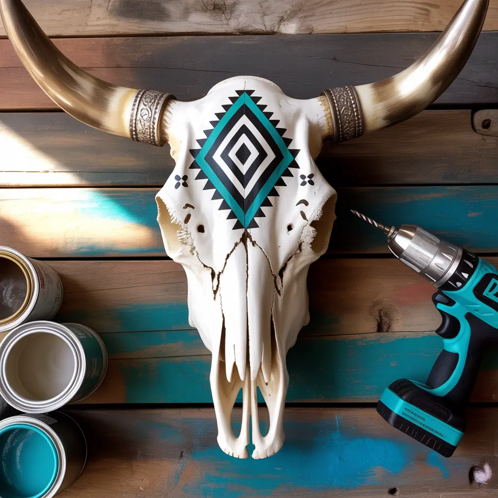 cow skull painting ideas easy to do