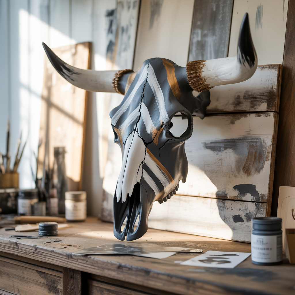 cow skull painting ideas easy to do