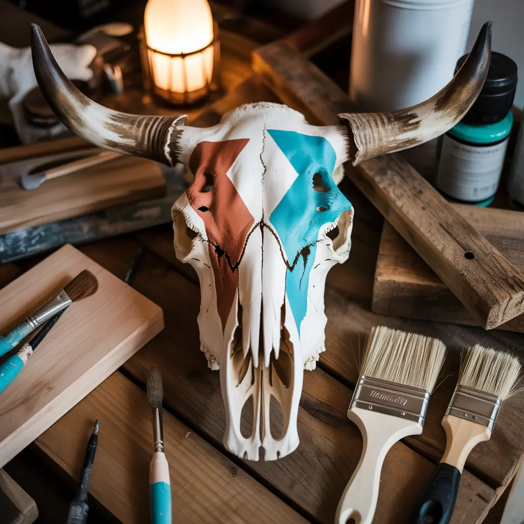 cow skull painting ideas easy to do