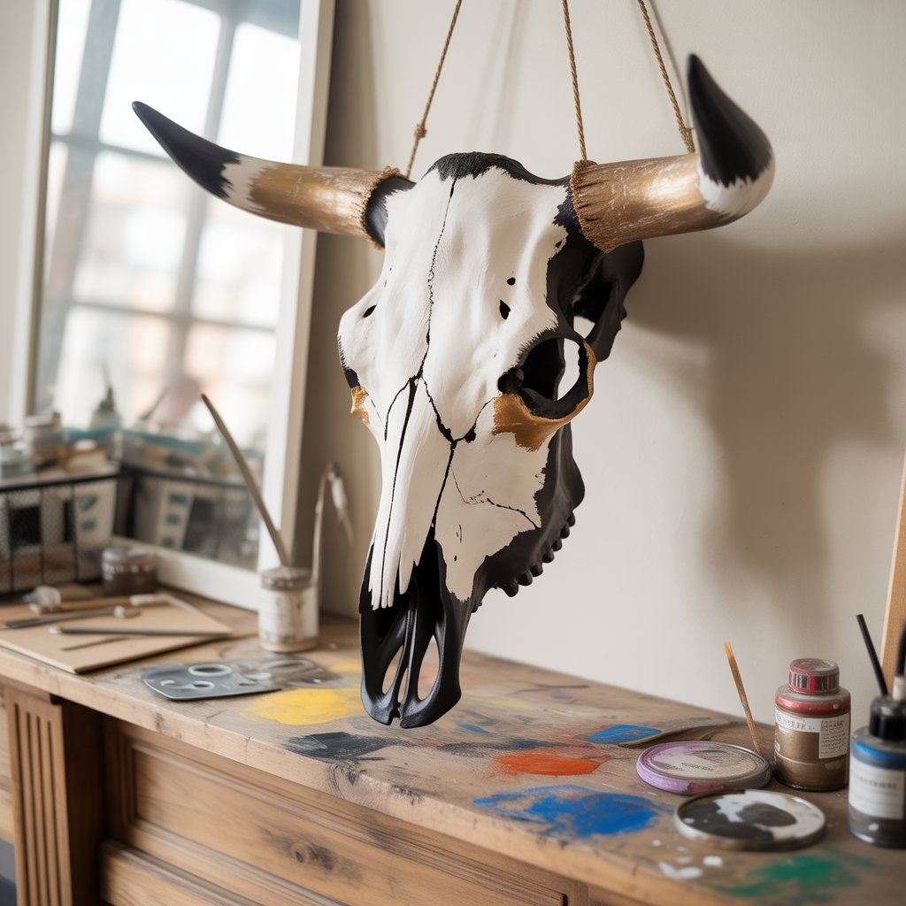 cow skull painting ideas easy to do