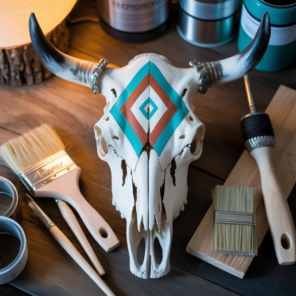 cow skull painting ideas easy to do
